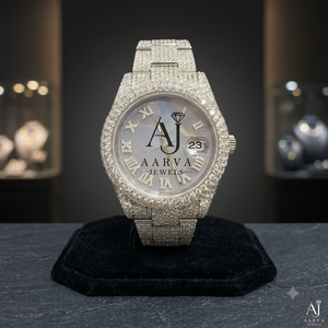 Montre mécanique automatique de luxe 41 mm en acier inoxydable avec cadran argenté, bracelet, affichage de la date, style bijou - Product Image 1