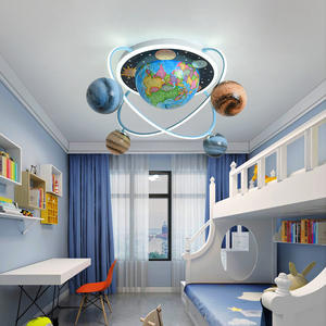 Children's Room Ceiling <b>Lamp</b> Universe Wandering Earth Satellite Cartoon Chandelier Light <b>for</b> Kids <b>Bedroom</b> Living Room - Product Image 4