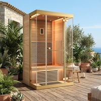 Sauna Eléctrica de Infrarrojos Lejanos de Lujo Moderna para 2 Personas, Directo de Fábrica, con Control por Computadora, Ventanas Transom, 9KW, para Sala de Estar o Almacén