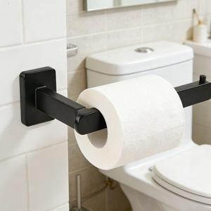 Accessoires de salle de bain modernes et élégants, installation facile, <span class=keywords><strong>porte</strong></span>-<span class=keywords><strong>rouleau</strong></span> de <span class=keywords><strong>papier</strong></span> <span class=keywords><strong>toilette</strong></span> en alliage de zinc, <span class=keywords><strong>noir</strong></span>, vente flash - Product Image 3