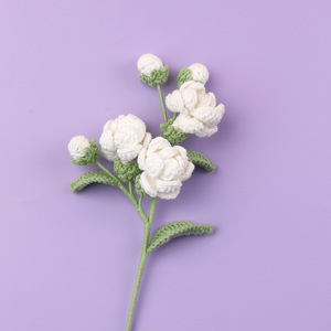 Ramo <span class=keywords><strong>de</strong></span> Flores Tejidas a Mano con Hilo, Jazmín Artificial, Arreglo Floral para Jarrón, Regalo para el Día <span class=keywords><strong>de</strong></span> San Valentín, Decoración del Hogar - Product Image 3