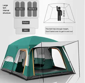 Large Group Camping Tent with Roomy Interior for Large Groups with Customizable Layout Easy Setup