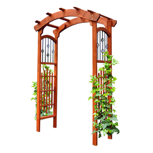 Arche en bois naturel traité sous pression pour décorations de mariage Treillis de jardin extérieur Pergola en bois Gazebo Pavilion Arbours Arbor - Product Image 1