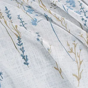 Ensemble de literie double en coton Karden Flower Jasmine, motif de feuilles blanches - Product Image 4