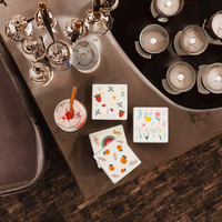 Assiette à vaisselle en céramique durable, sous-verres carrés et ronds pour boissons personnalisées