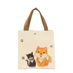 Creative Canvas Bag Single Shoulder Shopping Hand Canvas Bag Advertising Gift Folding Fabric Bag Can Print Logo