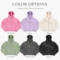 Hoodie Resleting Warna Pink Motif Bunga Grosir, Ringan, Unisex, Model Cardigan Full Zip