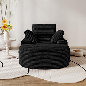 <span class=keywords><strong>Sofa</strong></span> Tunggal Atunus Nordic Kain <span class=keywords><strong>Corduroy</strong></span> Hitam, Furnitur <span class=keywords><strong>Sofa</strong></span> Santai untuk Kamar Tidur Ruang Tamu, Tersedia Berbagai Warna - Product Image 3