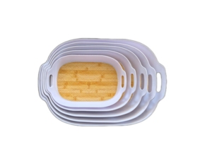 Custom Printed Unbreakable Rectangle <strong>Plastic</strong> <strong>Serving</strong> Decore Tray With Handles <strong>Plastic</strong> <strong>Serving</strong> Food Tray - Product Image 2