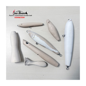 Lot De 14 Leurres De Pêche En Bois Faits Main - Poppers Pour Eau Salée - Thon, Barracuda...
