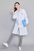 Manteau unisexe à logo personnalisé, respirant et portable, chemisier de médecin blanc, uniformes, longues vestes de laboratoire en coton et polyester