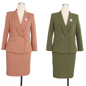 Ropa de Talla Grande para Mujer, Traje Elegante de Manga Larga para Oficina, Conjunto de Dos Piezas, Vestido de Negocios de Talla Grande - Product Image 1