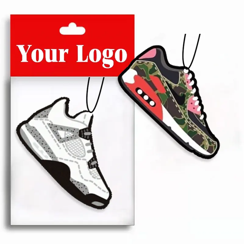 Groothandel Langdurige Private Label Designer Sneaker Papier Geurende Absorberende Custom Logo Auto Luchtverfrisser Voor Gift