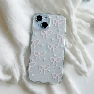 Mignon <span class=keywords><strong>Rose</strong></span> Arc Clair Téléphone étui pour <span class=keywords><strong>iphone</strong></span> 16 15 14 13 <span class=keywords><strong>12</strong></span> <span class=keywords><strong>Pro</strong></span> <span class=keywords><strong>Max</strong></span> Étoile Bling Paillettes Transparent Cas Silicone Couverture Souple Funda - Product Image 2