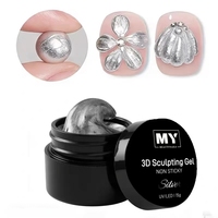 Gel de Sculpture 3D pour Ongles Effet Métallique Non Collant pour Nail Art, Modélisation 3D, Nœuds, Fleurs, Manucure