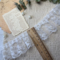 Bordure en dentelle plissée blanche de 3 cm, garniture en tissu faite à la main pour ourlets de jupes, usine de dentelle