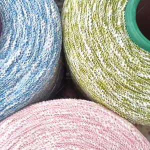 1/3.5NM 100% Polyester crochet spun yarns threads wholesale flat knitting machine weaving knitted fancy textile yarn