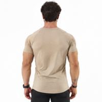 Vente en gros de t-shirts décontractés en maille unie pour hommes, coupe ajustée, blanc pur, 100% coton, design uni, écologique, respirant