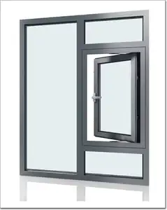 Fabrika son tasarım özel güvenlik kanatlı ev pencereleri termal mola alüminyum kanatlı pencere