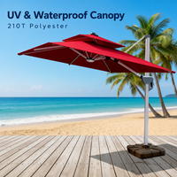 Vente directe d'usine, parasol extérieur moderne en aluminium imperméable et écologique pour restaurant, jardin, villa, hôtel, parc, cour