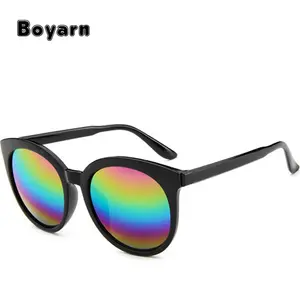 Rainbow  Sunglasses Women Mercury Sunglasses Round Circle Lens Mirrored Male Eyewear  Plastic sunglasses