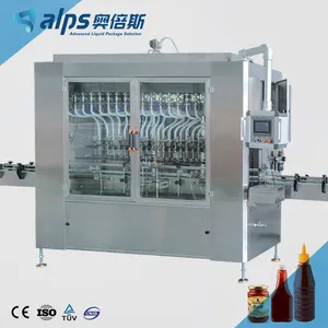 Automatic Volumetric Piston Type Bottling Hot Sauce Ketchup Peanut Butter Honey Tomato Paste Filling Capping Labeling Machine