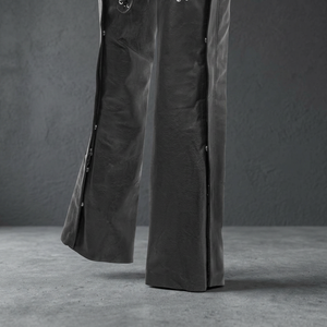 Solid-Color Custom Design Breathable Full English-<b>Chap</b> Fringes Horse Riding Genuine Leather Tan-Brown <b>Waterproof</b> Buckle Closure - Product Image 5