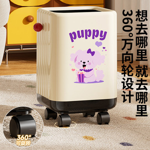 Miao Surprise Cat Trash Can Double <b>Bin</b> With Wheels Indoor Outdoor Use Rectangular Large Capacity Living Room Bedroom Bathroom - Product Image 3