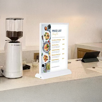 Support de menu LED moderne pour table, support d'affichage lumineux LED portable, porte-menu pour la vente au détail