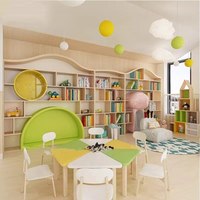 Moetry Étagère en bois moderne Montessori en forme d'arbre avec siège champignon pour écoles, maternelles, salles de classe et bibliothèques