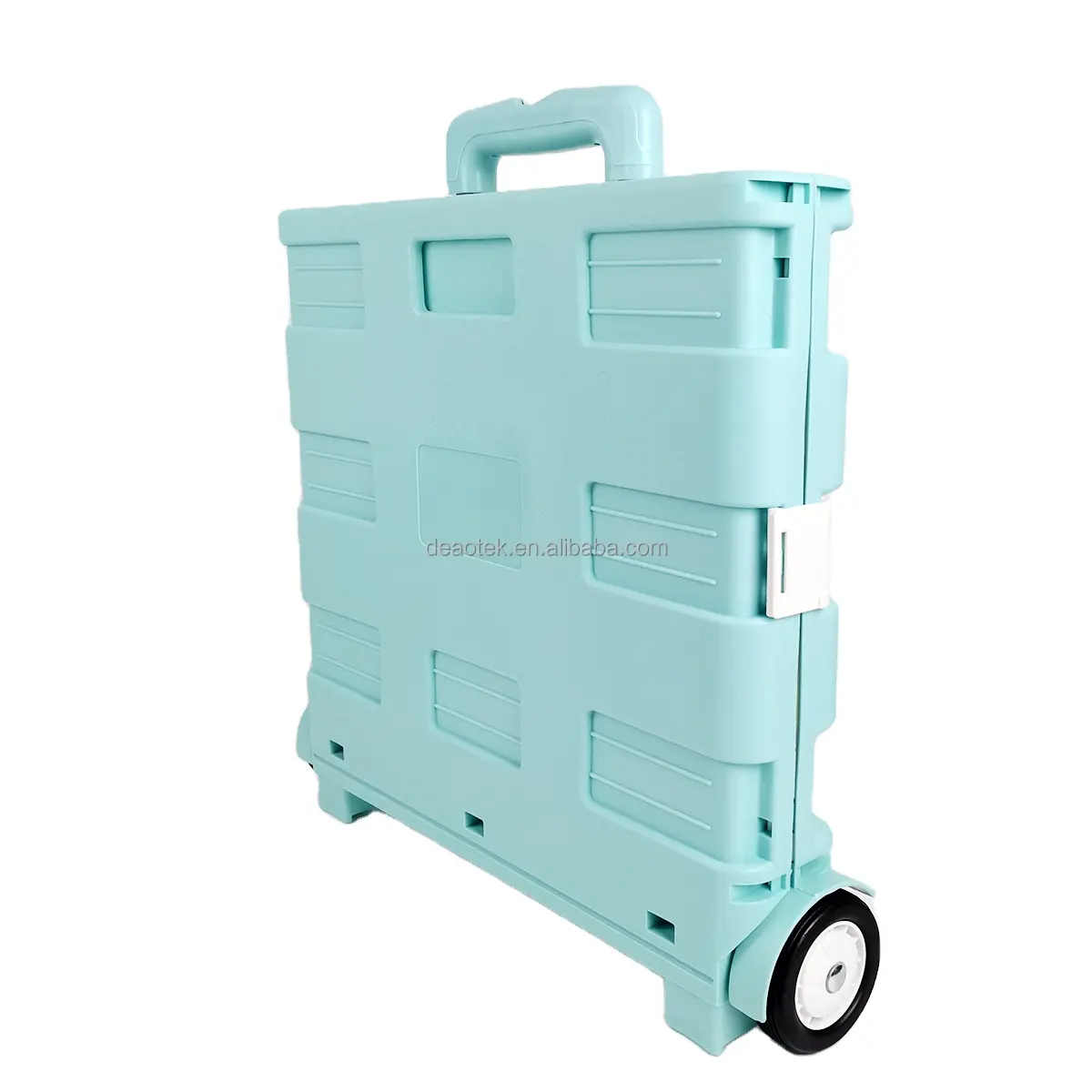 Chariot utilitaire pliable, caisse roulante Portable pliable avec poignée télescopique en plastique Durable et résistante pliable