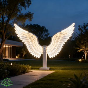Senzhao Customizable Outdoor LED Art Sculpture Large Illuminated Angel Wings Photo Prop <b>Light</b> for Public <b>Spaces</b> - Product Image 2