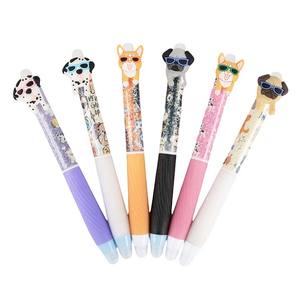 O & Q menyesuaikan Logo pulpen Gel dapat dihapus anjing lucu kartun gaya HEWAN Biru kantor sekolah menggunakan pabrik langsung alat tulis grosir - Product Image 2