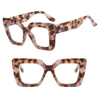 DL Lunettes 2025 Lunettes de soleil carrées à la mode Lentille plate Grand cadre Lunettes en plastique noir Anti lumière bleue Montures de lunettes surdimensionnées