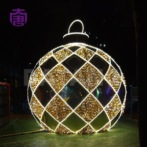 Wholesale 3D Sphere Metal Frame Christmas <b>Ball</b> Motif Light for Mall Plaza Garden - Product Image 4