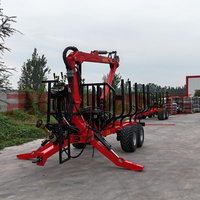 Macchine forestali Log Loader foresta rimorchio ATV legname rimorchio con gru per fattoria trattore opzione 4WD argano idraulico