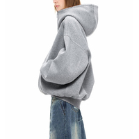 Sweat à capuche unisexe personnalisé avec logo, en tissu Air Spacer 550G, fermeture éclair, coupe oversize, épaules tombantes, style streetwear, fourniture directe usine