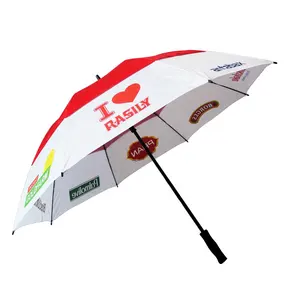 High quality double canopy advertising big strongest windproof Customize golf umbrella