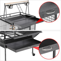 Cage à oiseaux en fer forgé multi-niveaux sur mesure, grande cage à oiseaux d'angle avec des maisons confortables et luxueuses amovibles, design durable
