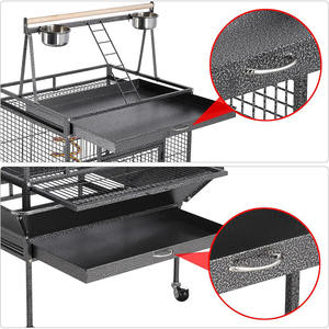 <span class=keywords><strong>Jaula</strong></span> para Pájaros de Hierro Forjado de Esquina, Grande, Multicapa, Personalizada, con Casas de Lujo Extraíbles y Cómodas, Diseño Duradero - Product Image 6