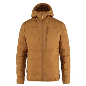 Chaqueta de invierno acolchada ligera y elegante para todas las estaciones, Capucha ajustable con ribete de piel con cierre de botón, forro de nailon para otoño - Product Image 1