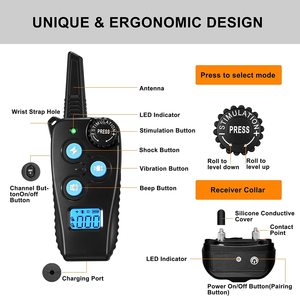 Venta al por mayor fácil-operación Beep <span class=keywords><strong>Shock</strong></span> Vibración Collar de entrenamiento para perros con control remoto automático Anti ladridos para perros - Product Image 6