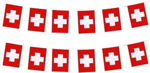 Bandera de Poliéster Duradera de Color Brillante con la Bandera de Suiza para la Escuela, Jardín, Festivales, Decoraciones para Fiestas en Interiores y Exteriores de Suiza - Product Image 2