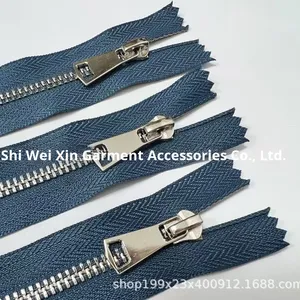 <span class=keywords><strong>Fermeture</strong></span> éclair en alliage de titane et d'aluminium électroplaqué # 5 fermetures éclair à glissière à extrémité fermée, plusieurs couleurs et tailles, textile de maison, glissière platine - Product Image 3