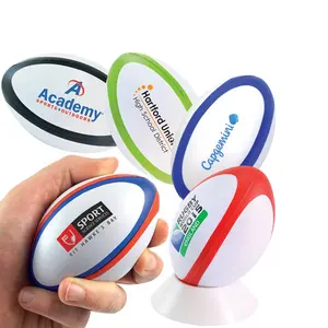 Ballon anti-stress en mousse PU personnalisé avec logo, impression arc-en-ciel, jouet rugby pour promotion, 5 à 7 ans, décompression à presser - Product Image 2