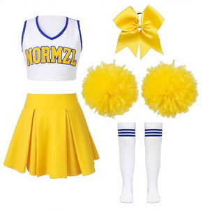 Ensemble de costume de danse de cheerleading pour filles, haut court sans manches et <span class=keywords><strong>jupe</strong></span> avec bandeau pompon - Product Image 2