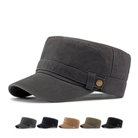 Gorra de Béisbol Plana Unisex de Algodón Lavado 100% Estilo Retro Color Sólido para Exteriores, Primavera 2026, Nueva Colección