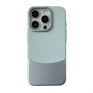 Étui de téléphone en cuir PU souple antichoc anti-empreintes digitales pour iPhone 12 13 14 15 Pro 15 Plus