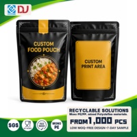 Sachet de cuisson noir en gros pour repas vapeur, aliments prêts à cuire et collations, emballage vertical résistant aux hautes températures