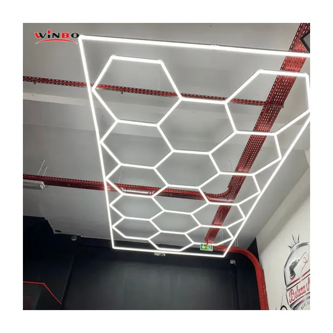Factory Hot Selling Free Design Car DIY Detailing Light for Workshop Hexagonal LED Garage Work Lights Honeycomb Led Light